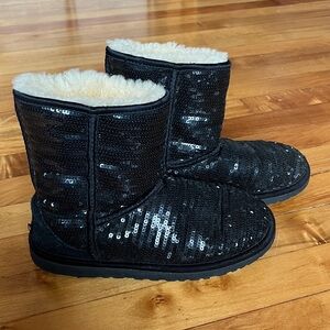 Ugg Classic Short Black Sequin Boots